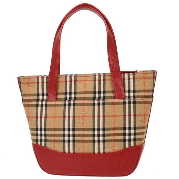 Burberry Beige Canvas House Check Tote Handbag 195921 - Picture 2 of 10